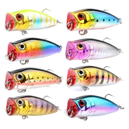Cheers.US 7g/5.75cm Topwater Popper Baits Minnow Crankbait Pencil Swimbait for Bass Pike Fit Saltwater and Freshwater 3PCS