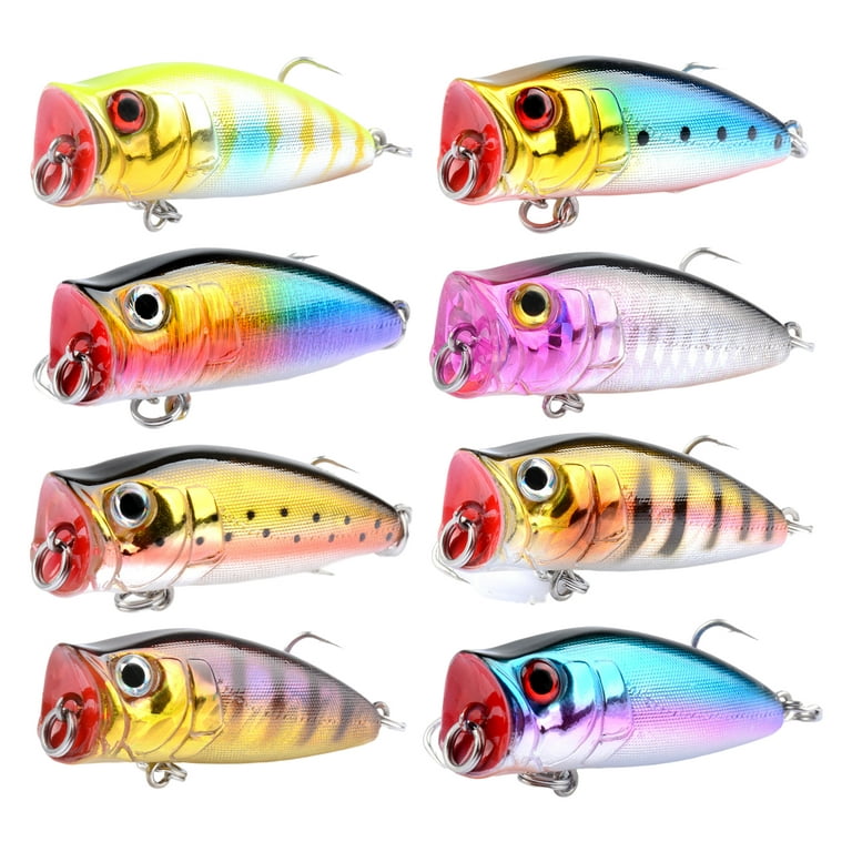 Cheers.US 7g/5.75cm Topwater Popper Baits Minnow Crankbait Pencil Swimbait  for Bass Pike Fit Saltwater and Freshwater,3PCS