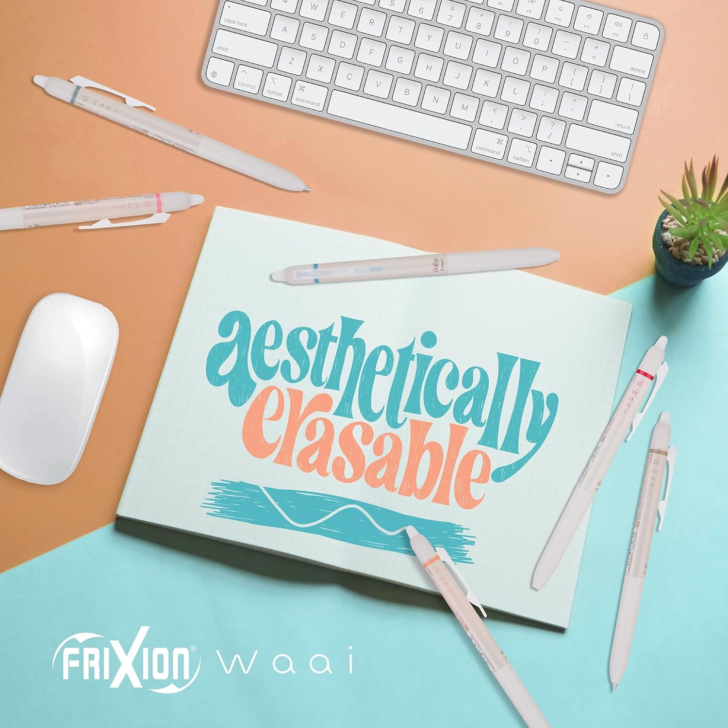 Pilot FriXion Waai Erasable Gel Ink Pens, Extra Fine Point, 0.5 mm, Assorted Color Inks, 5 Count