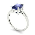 thumbnail image 2 of 2 ctw Solitaire Anniversary Ring for Women | Emerald Cut Simulated Tanzanite | Hyperallergenic Solid 18K White Gold, 2 of 5