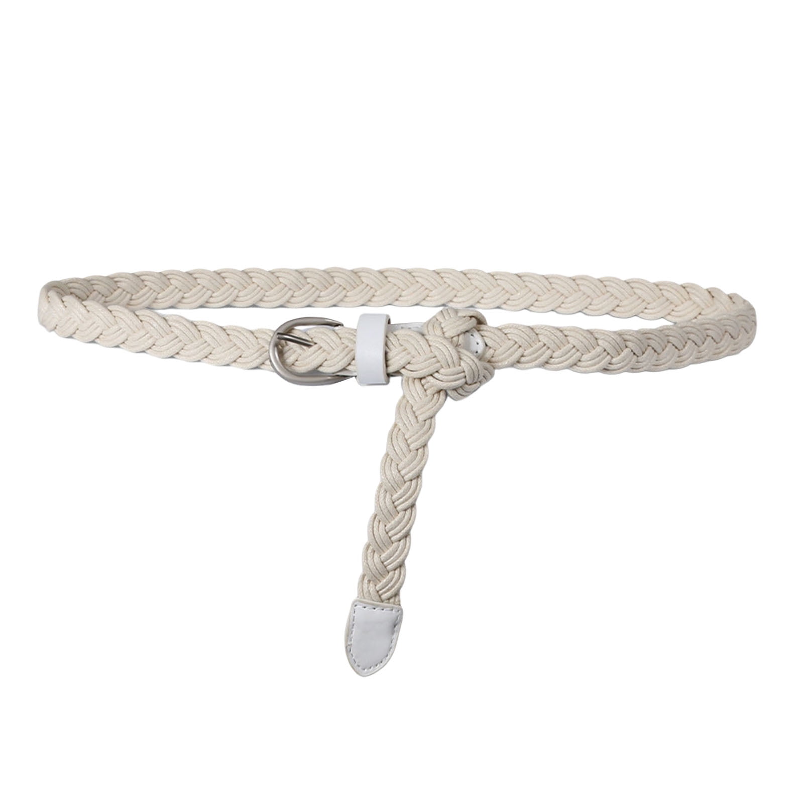 White braided cheap belt