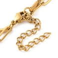 thumbnail image 3 of 10 pc 304 Stainless Steel Multi-Strand Chain Bracelets Paperclip Chain & box Chain Bracelets for Women Real 18K golden Plated 6-7/8 inch(17.6cm), 3 of 3