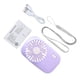 thumbnail image 3 of Mini ventilador de sobremesa, recargable por USB, portátil, ventilador de refrigeración de plástico eléctrico con cordón para el cuello, morado Vogacara HA6345-05B, 3 of 6
