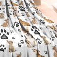 thumbnail image 3 of Corgi Dog and Footprints Blanket,Comfortable Soft Flannel Throw Blanket,All Season,Warm Lightweight Blankets for Sofa Bed Couch Living Room Chair,60"x80", 3 of 4