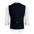 thumbnail image 5 of HAOMEILI Men's Suit Vest Business Formal Dress Waistcoat Vest with 3 Pockets for Suit or Tuxedo, 5 of 7
