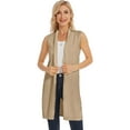 thumbnail image 3 of Cizayoi Women's Long Open Front Knit Sleeveless Cardigan Vest, 3 of 8