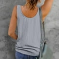 thumbnail image 4 of Tbopshirt Womens Tank Top Fashion Women's Casual Round Neck Solid Color Button Sleeveless Tops T-Shirt Tank Blouse, 4 of 4