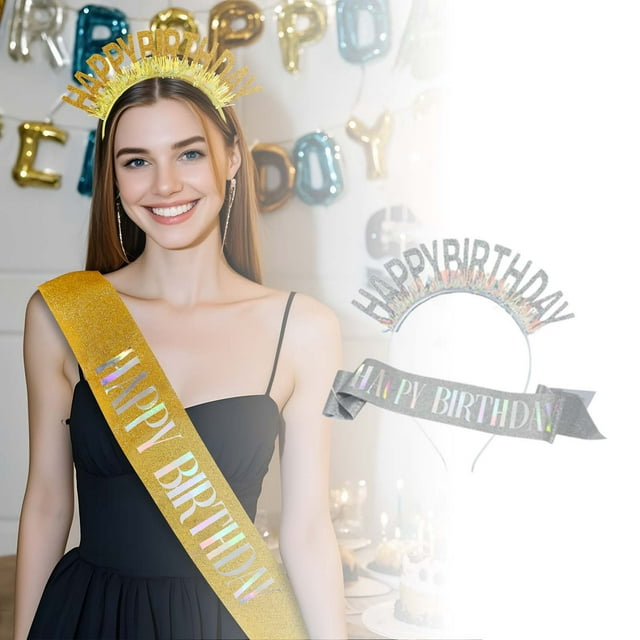 Customizable Sparkling Letter Shoulder Strap for Event & Party Use - for Birthday Celebrations Graduation Ceremonies and Beauty Pageants with Hot Stamped Font and Pin Set
