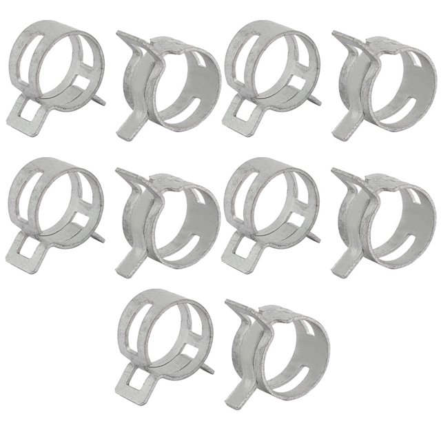 Unique Bargains 10 Pcs 18mm Spring Band Type Action Fuel Hose Pipe Low Pressure Air Clip Clamp
