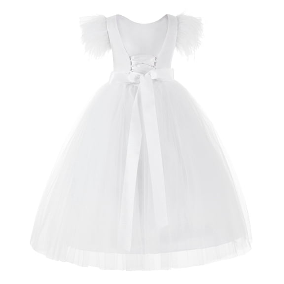 Ekidsbridal Vintage Corset Feather Flower Girl Dress Pageant Dresses for Girls OS1 10