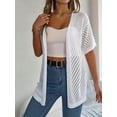 thumbnail image 4 of Cardigans Women Long Sleeve Plus Size Fall White Dressy Womens Sweater Knit Wear Hollow Coat Plain Tops, 4 of 6