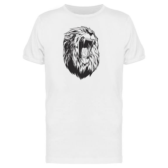 Grunge Lion Roaring Sketch Tee Men's -Image by Shutterstock