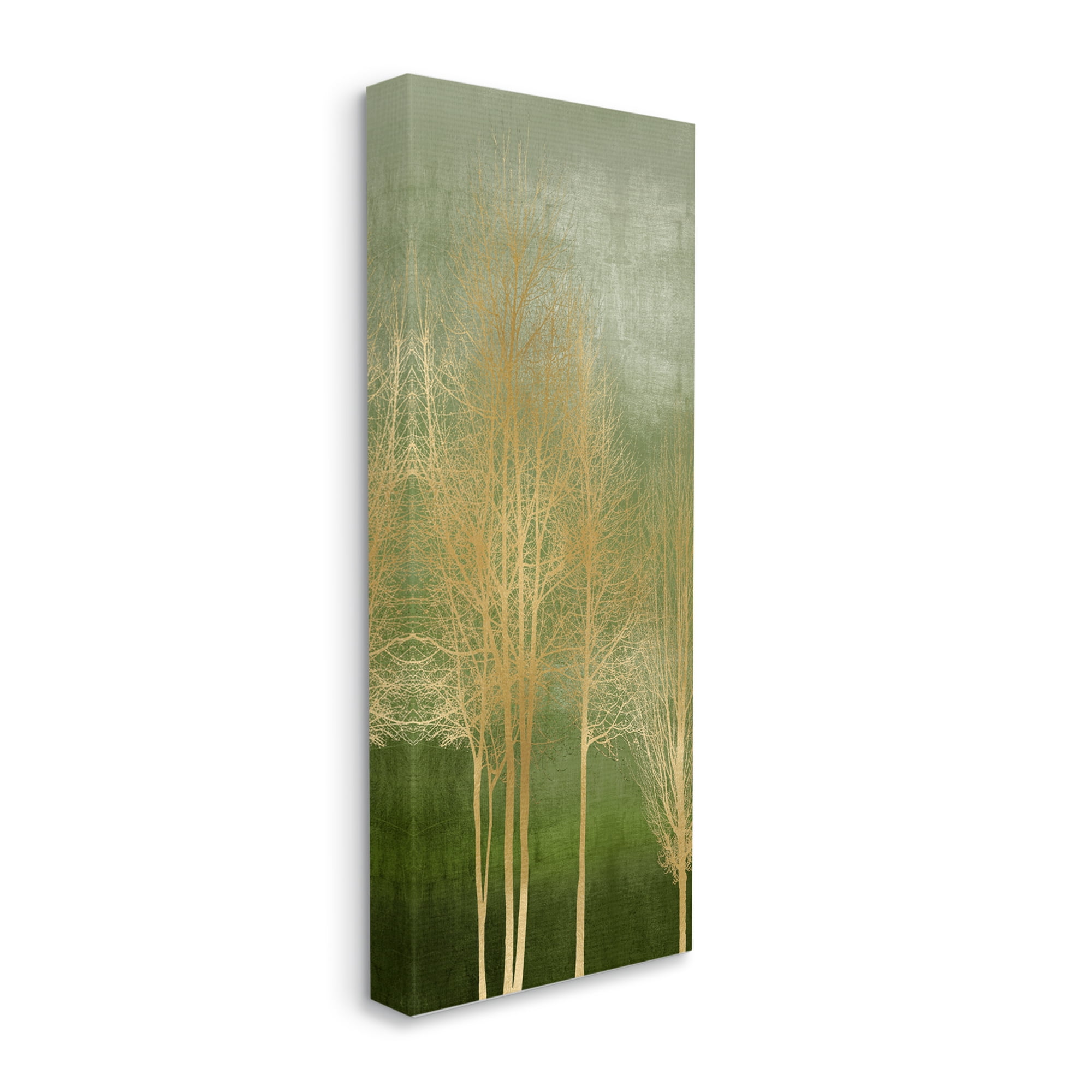 Stupell Industries Trees with Glam Detail Botanical & Floral Painting Gallery Wrapped Canvas Print Wall Art, 10 x 24
