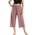 thumbnail image 6 of Tittly Palazzo Pants Wide Leg Pants Woman Capri Pants For Women Plus Size Cotton Pants For Comfortable Cropped Pants 3XL 7XL Baggy Pants Capri Pants for Women Purple 5XL, 6 of 8