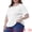 White, variant on DARING DIVA Women's Plus Textured Rolled Sleeve Tee Crew Neck Blouses 1X White