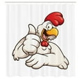 thumbnail image 3 of Ambesonne Smile Shower Curtain, Joyous Cartoon Style Chicken, 69"Wx75"L, White Vermilion Eggshell, 3 of 5
