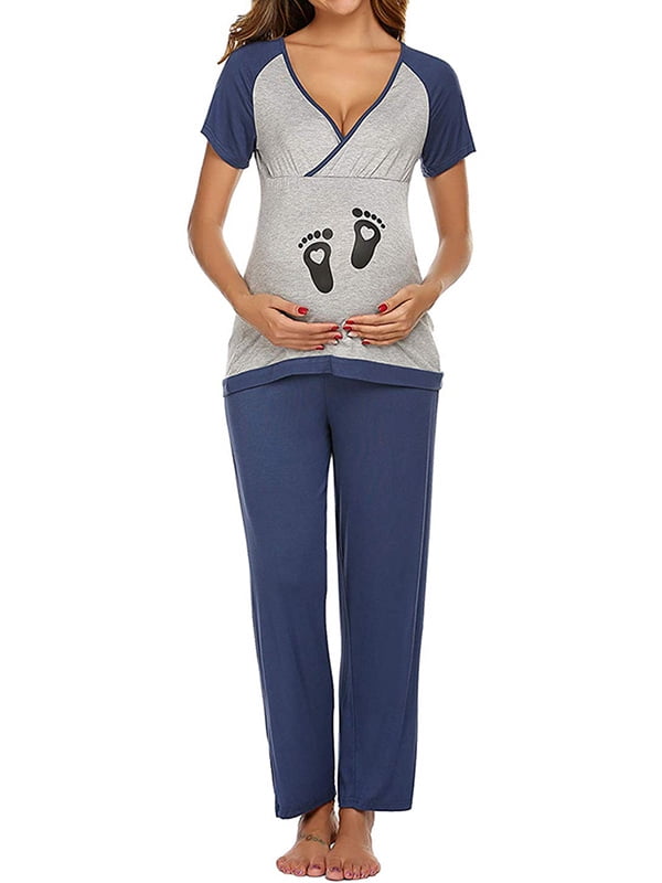 Qtymom Qtymom Women's Maternity Nursing Pajamas Breastfeeding Cute