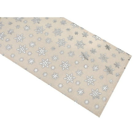 

IH Casa Decor Silver Snowflake Foil Printing Table Runner