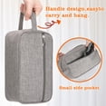 thumbnail image 5 of Neceser de viaje de nailon resistente para artículos de tocador, neceser de viaje, neceser de baño, organizador de afeitado para hombres o mujeres, artículos de tocador para viajar (gris, 1, 5 of 5