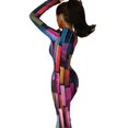 thumbnail image 6 of Multicolored watercolor stripes pattern Half Dleeve Split Dress Aesthetic clothing elegant dresses plus sizes dresses for prom, 6 of 6