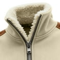 thumbnail image 7 of ZQGJB Fashion Womens Sweatshirts Lightweight Casual Fall Winter Thick Warm Long Sleeve Half Zip up Sherpa Fleece Stand Collar Pullover Tops Trendy Cozy Outwear Jackets Khaki M, 7 of 7