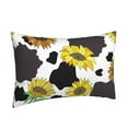 thumbnail image 2 of Daiia Black Cow Print With Sunflowers Country Bedding Waterproof Pillow Protector Zippered Queen – Bed Bug Proof Pillow Encasement-16"x24", 2 of 9