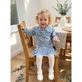 thumbnail image 3 of Cjfdfy Toddler Girls Denim Outfit Fashion Solid Color Long Sleeve Button Down Collared Jacket with Skirt 2Pcs Fall Set Cute Cowgirl Outfits Toddler Girls Denim Skirt Outfit Cowgirl Outfit 1-6T, 3 of 9
