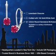 thumbnail image 2 of Gem Stone King 14K White Gold Red Ruby Earrings for Women | 0.50 Cttw | Gemstone July Birthstone | Round 3.5MM, 2 of 6