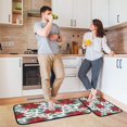 thumbnail image 6 of 2-Piece Kitchen Rugs Set Non-Slip Mats Carpet Floor for Kitchen, Bathroom (19.7"x27.6" & 19.7"x47.2") Red Berries and Flowers, 6 of 7