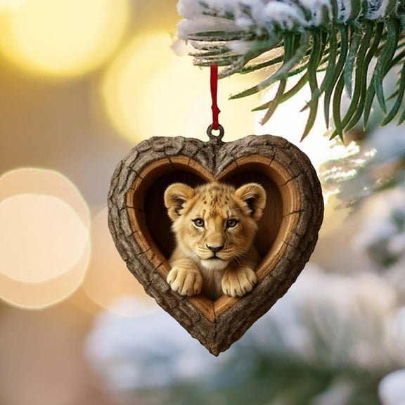 Animals Christmas Ornaments, 2D Acrylic Animals Ornaments Forest Animal Christmas Decorations, Christmas Ornaments Forest Animals Tree Hanging Decoration Gift for Any Animal Lovers