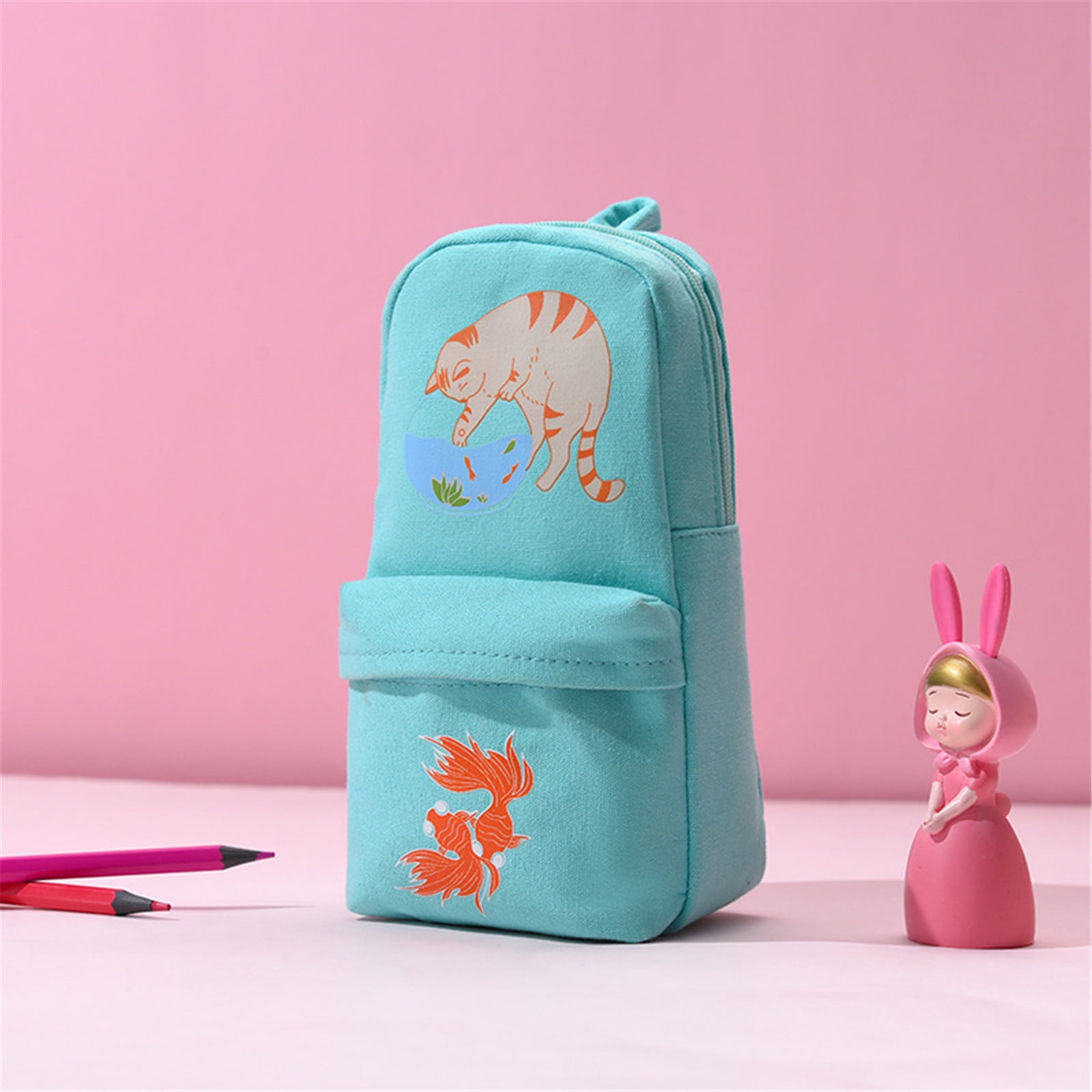 Teissuly Student Cute Portable Stationery Bag Cartoon Creative