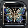 thumbnail image 2 of Paquete de 2 clips de mariposa para coche, lindos clips de ventilación para aromaterapia de coche, accesorios de coche con diamantes de imitación para mujer, decoración interior de coche (azul) Rojo Verde, 2 of 5