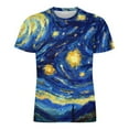 thumbnail image 4 of T Shirt For Men Abstract Starry Night T-Shirt Van Gogh Fashion T-Shirts Man Tshirt Beach Short Sleev, 4 of 7