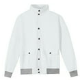 thumbnail image 4 of safuny Men's Jacket Lapel Button Down Jack Solid Corduroy Casual Jacket Long Sleeve Outwear White XXXL, 4 of 5