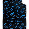 thumbnail image 6 of Custom Name Hammerhead Shark Blanket Gifts for Girls Boys Shark Gifts for Shark Lovers Personalized Shark Throw Blanket for Teens Flannel Fleece Customized Animal Ocean Fish Blankets for Sofa 60x50In, 6 of 6