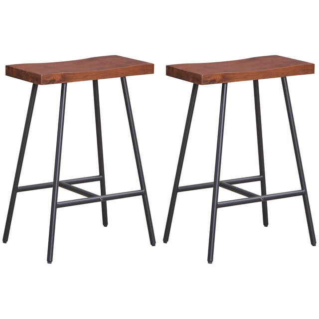 Giantex 24 Inch Height Industrial Saddle Stool, Backless Counter Bar Stool, (1)