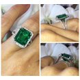thumbnail image 2 of HeartsAndYou 4ct Natural Green Emerald & Diamond Ring Halo Split Shank 14k SOLID White Gold, 2 of 8