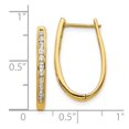 thumbnail image 2 of 10k Solid Yellow Gold Diamond Oval Hinged Hoop Earrings 22x13mm Wide 2mm Thick Hoop Earring for Women, 2 of 2