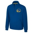 thumbnail image 2 of Unisex Stadium Essentials Royal Golden State Warriors  Varsity Trainer Quarter-Zip Pullover, 2 of 3