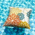 thumbnail image 4 of Orange and Yellow Floral Pillow Covers 18x18 Set of 2 Fall Outdoor Waterproof Decorative Throw Pillows Summer Pillowcovers Polyester Cushion Case Decor for Couch Patio Funiture Garden Porch 01Q18, 4 of 6