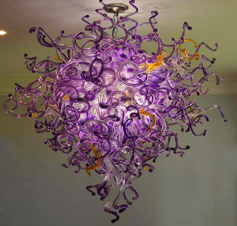 purple glass chandelier