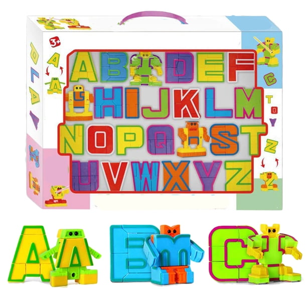 26 Uds letras en inglés deformación de robots alfabeto rompecabezas ...