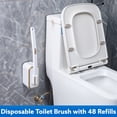 thumbnail image 7 of Disposable Toilet Brush with 48 Refills, Wall Mounted Toilet Brush with Holder, Toilet Bowl Brush Set with 1 Toilet Wand, 1 Storage Box for Bathroom Cleaning, 7 of 7