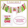 thumbnail image 6 of Hole in One Birthday Decorations Girl - High Chair Banner, Pink and Green Golf 1st Birthday Party Decorations, Outdoor Sports Theme Birthday Party Supplies, 6 of 6