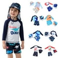 thumbnail image 1 of GYRATEDREAM Baby Toddler Boys Crab Three Piece Rash Guard Swimsuits Kid Long Sleeve Sunsuit 3-13 Years, 1 of 7