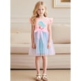 thumbnail image 3 of Emy Dola 2-7T Ruffle Sleeve Tutu Dress for Little Girls Ribbon Bowknot Mermaid Tulle Dress for Wedding Birthday Party, 3 of 10