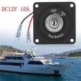 thumbnail image 3 of DC 12V 10A Marine 2 Position Interruptor de encendido ON / OFF Interruptor de llave con panel + 2 teclas Tmvgtek Autopartes, 3 of 9