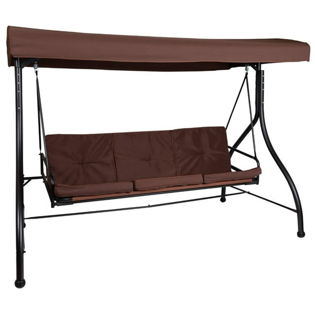 Flash Furniture 3 Places Patio Convertible Patio Balançoire et Hamac en Brun