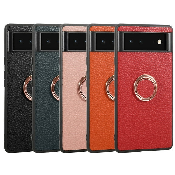 For Google Pixel 6A Phone Case，Luxury Flip Leather Stand Shockproof Case，Ring Holder Soft Case