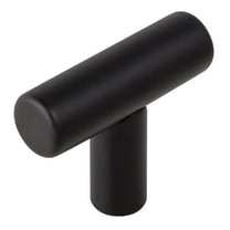 Design House T-Pull 1-1/2-inch Cabinet Knob, 10-Pack, Modern Kitchen Handles in Matte Black, 208074